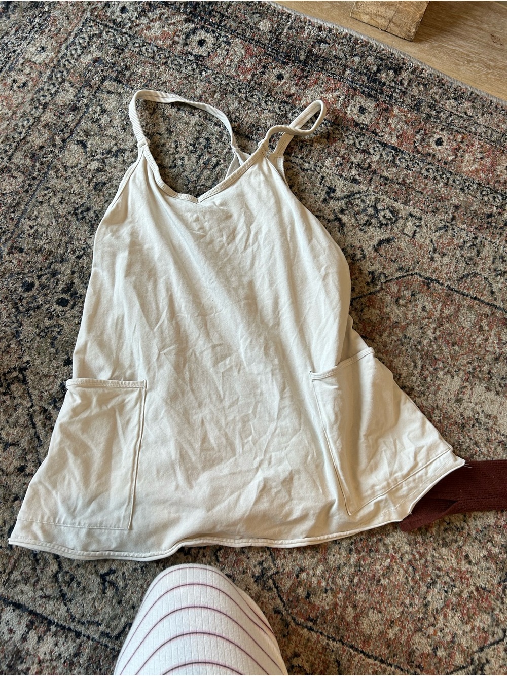 FP Movement Active Dress by Free People Cream Spaghetti Strap Tank Top